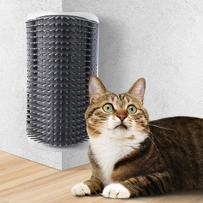 Cat Scratching Brush: Corner Massager for Happy, Groomed Cats