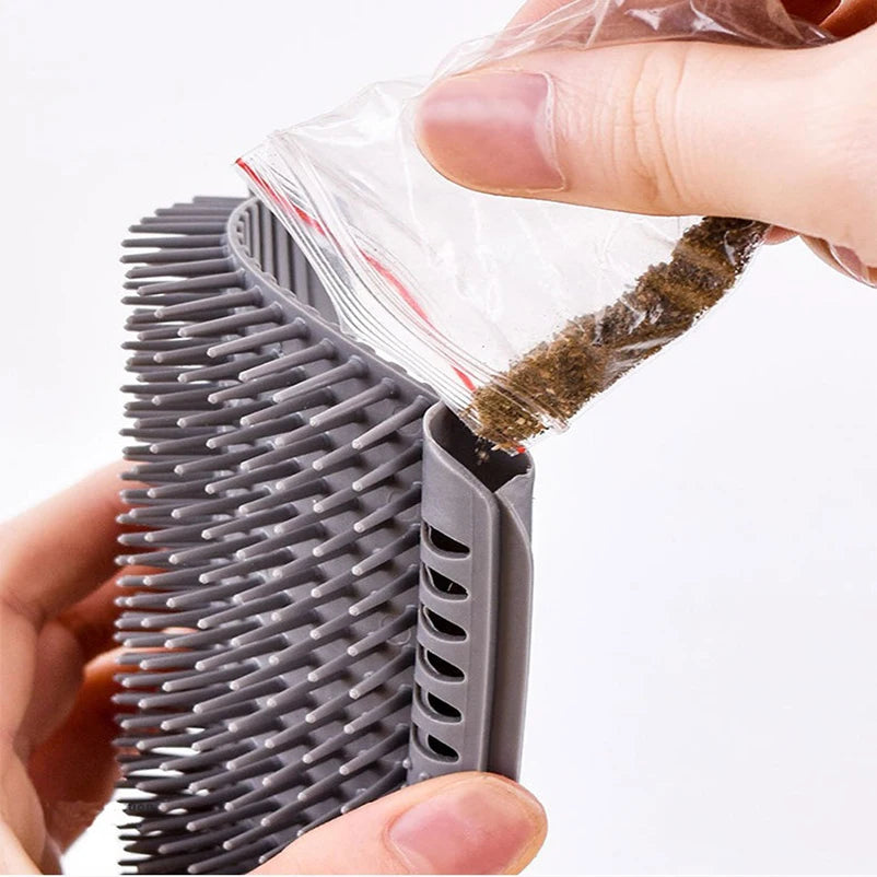 Cat Scratching Brush: Corner Massager for Happy, Groomed Cats