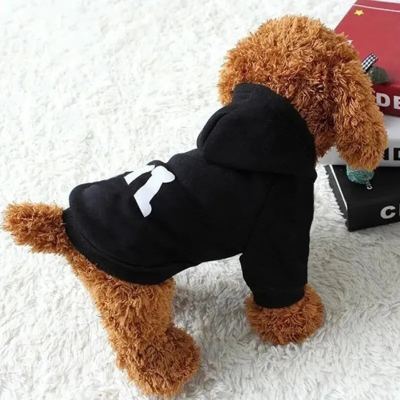 Cozy Pet Clothing: Trendy Bone Print Sweater for Autumn Winter