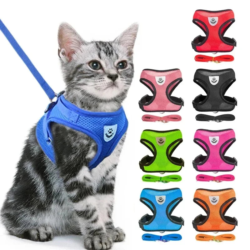 Comfortable Mesh Harness: Adjustable Vest for Cats, Dogs & Walks