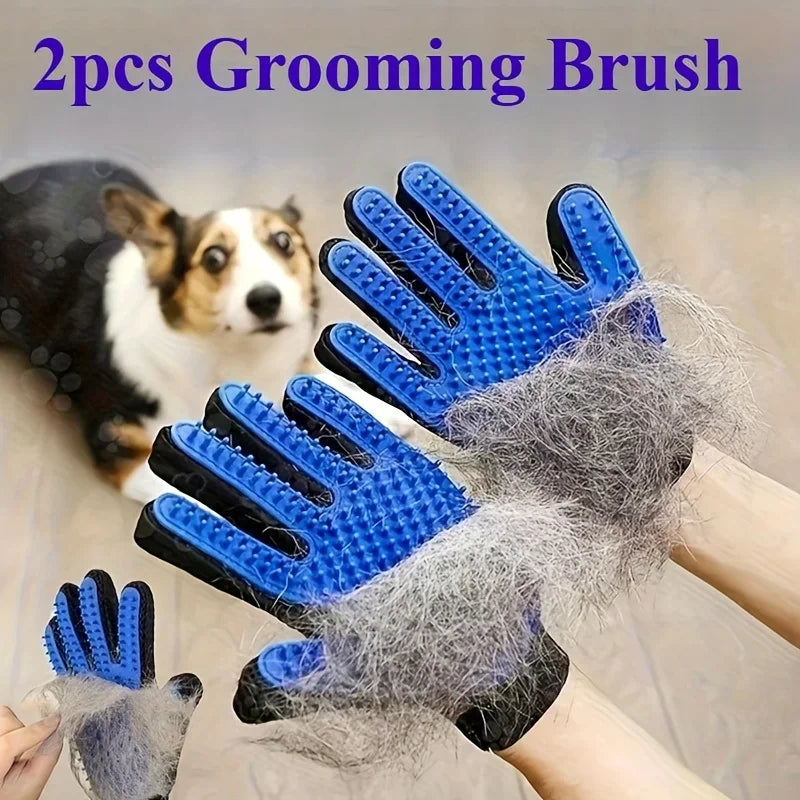 Magic Pet Grooming Gloves – Remove Hair, Massage & Clean