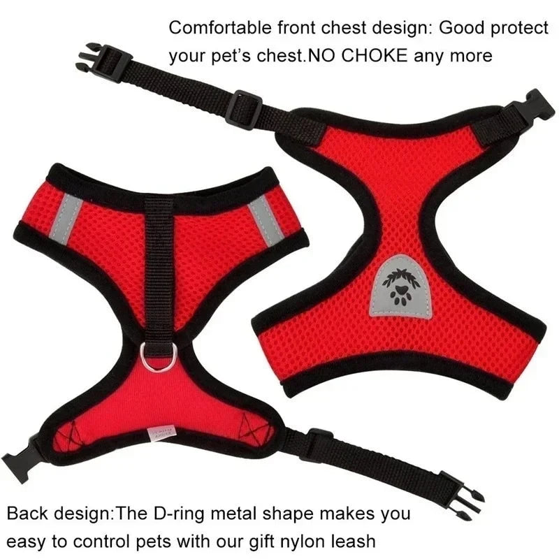 Comfortable Mesh Harness: Adjustable Vest for Cats, Dogs & Walks