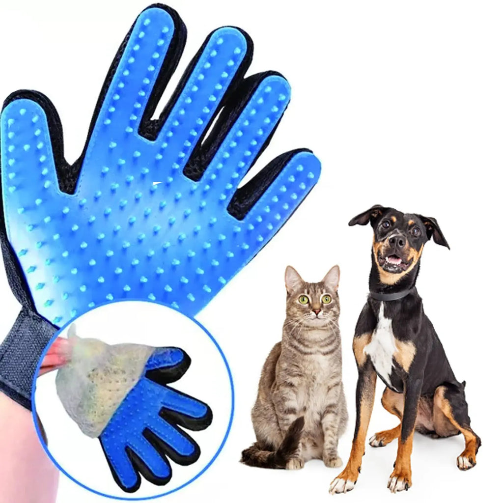 Magic Pet Grooming Gloves – Remove Hair, Massage & Clean