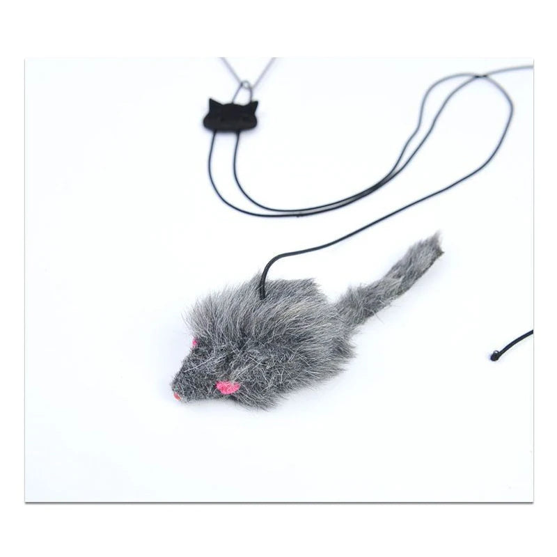 Cat Door Swing Toy: Elastic Mouse for Jumping & Relief