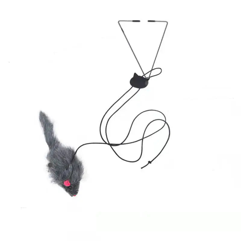 Cat Door Swing Toy: Elastic Mouse for Jumping & Relief